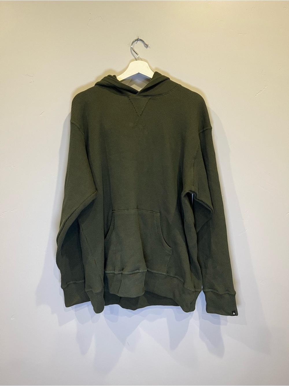 NWOT American Giant Olive Green Waffle Knit Hoodie